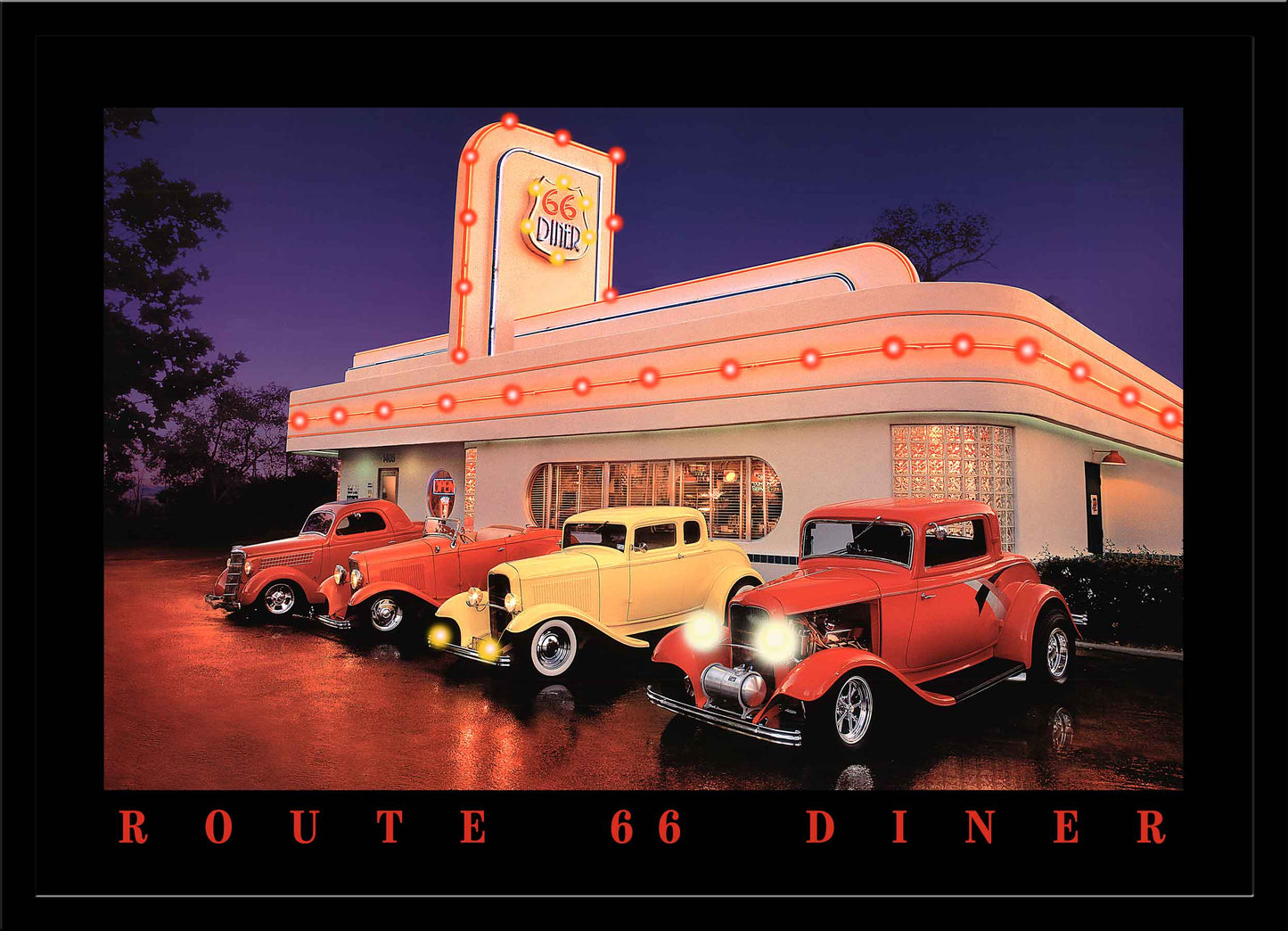 Route 66 Diner- Lighted Picture