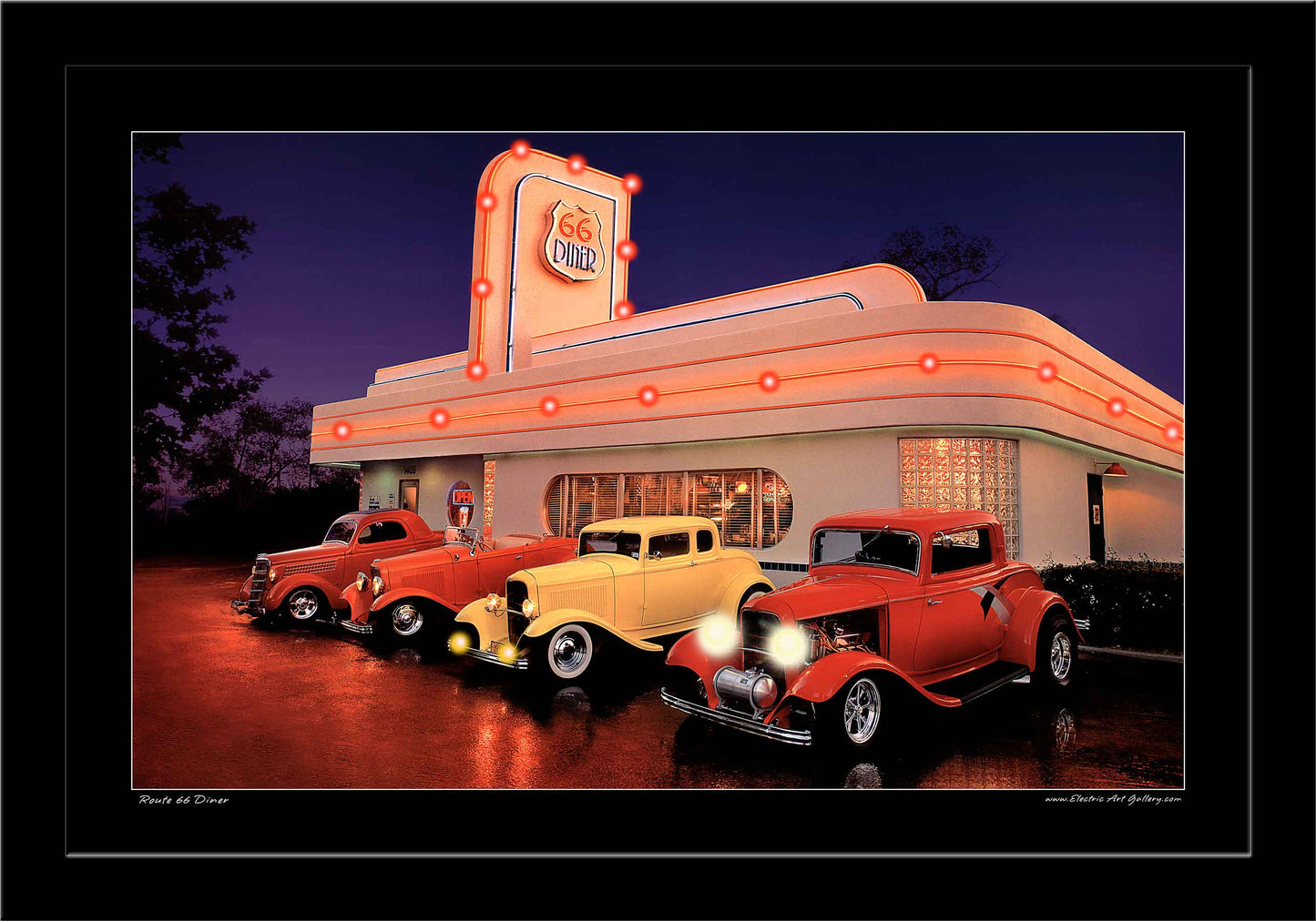 Route 66 Diner- Lighted Picture