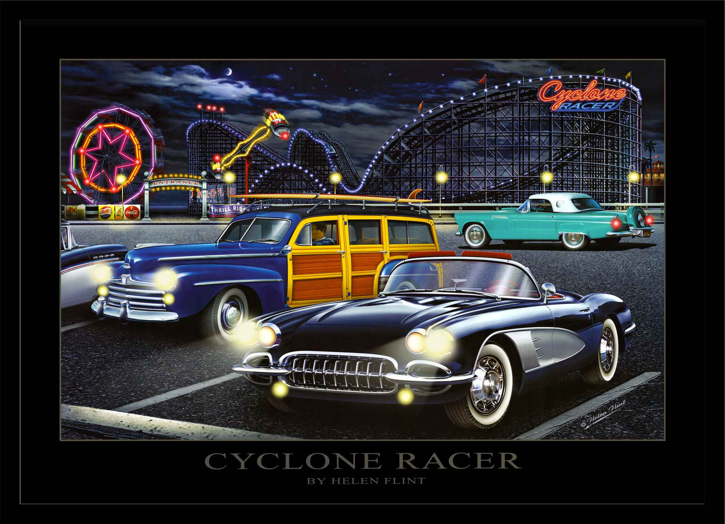 Thrill Rides Cyclone Racer LED by Electric Art Gallery