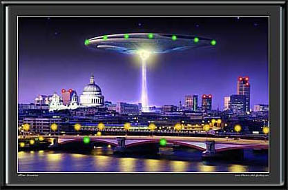 Alien Invasion over London UFO Art