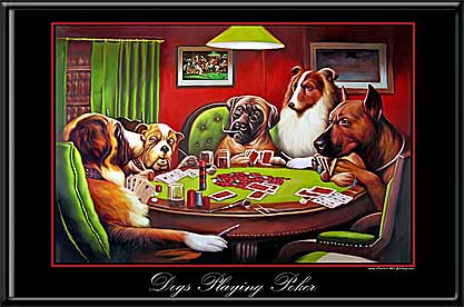 Dogs Playing Poker LED Wall Art