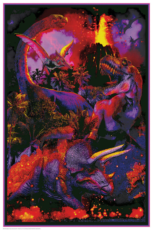 Dino Extinction - Non Flocked Blacklight Poster