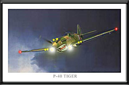 P-40 Flying Tiger LED Wall Art